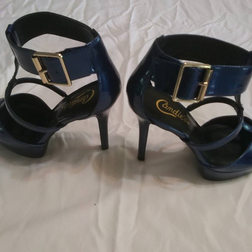 Candie's Women's Cazuben Cobalt Blue Strappy Platform Shoes Size 6.5 - Picture 5 of 5
